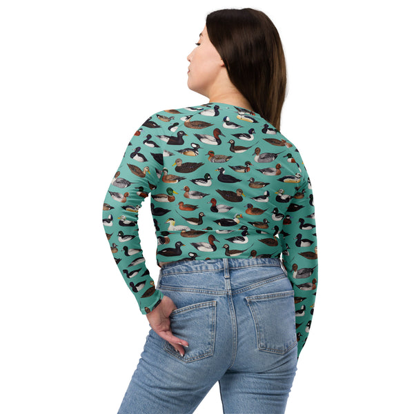 Ducks Recycled Long Sleeve Crop Top