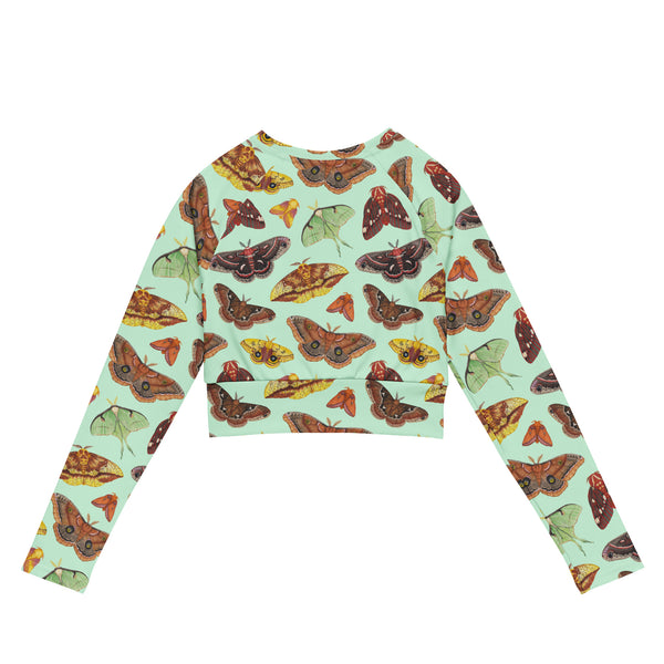 Moths Recycled Long Sleeve Crop Top