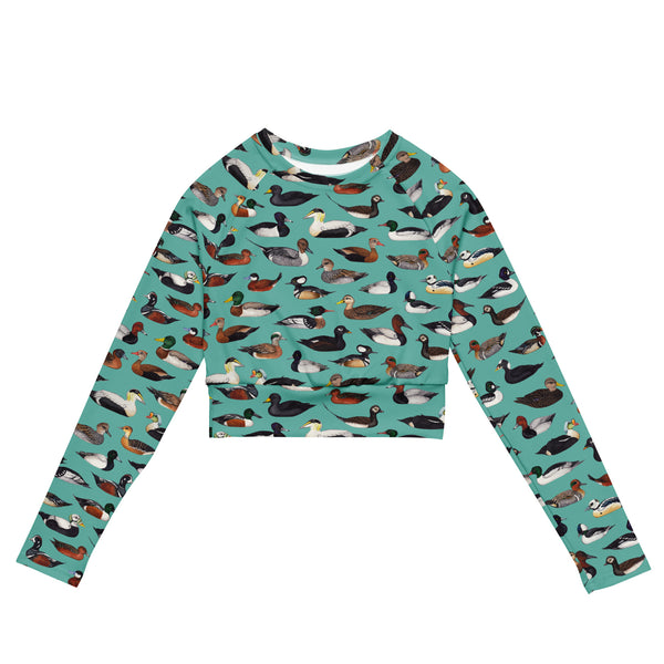 Ducks Recycled Long Sleeve Crop Top
