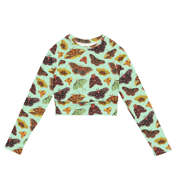 Moths Recycled Long Sleeve Crop Top