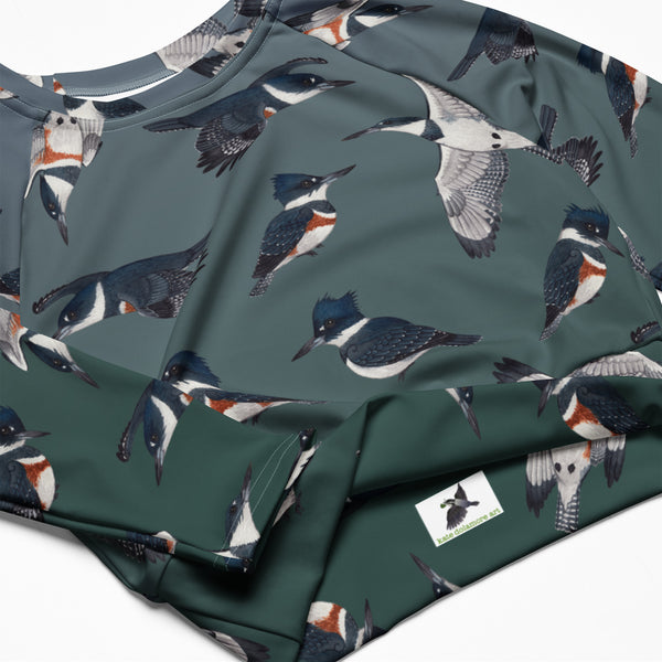 Belted Kingfisher Recycled Long Sleeve Crop Top