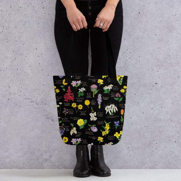 Grow Native Plants Tote Bag (Black)