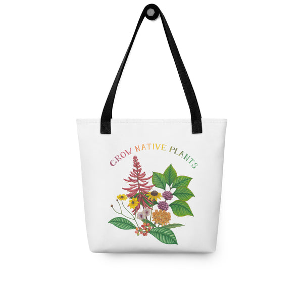 Grow Native Plants Tote Bag (White)