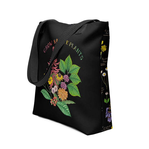 Grow Native Plants Tote Bag (Black)