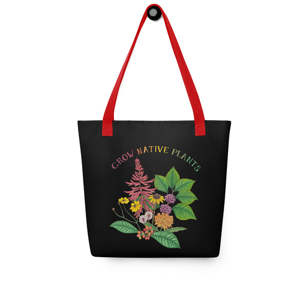 Grow Native Plants Tote Bag (Black)
