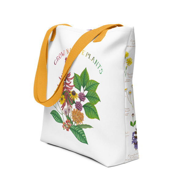 Grow Native Plants Tote Bag (White)