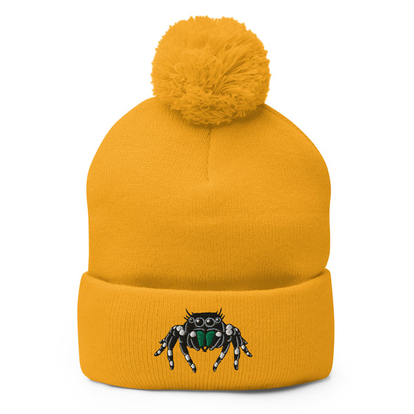 Jumping Spider Pom-Pom Beanie