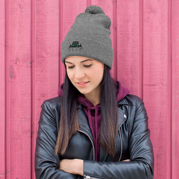 Jumping Spider Pom-Pom Beanie