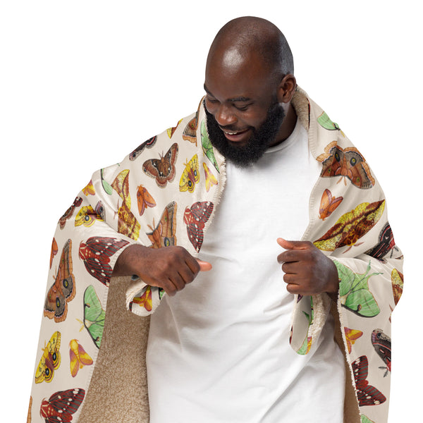 Moths Sherpa Blanket (Horizontal)