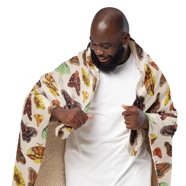 Moths Sherpa Blanket (Vertical)