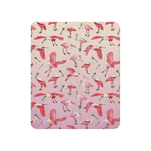 Roseate Spoonbills Sherpa Blanket (Vertical)