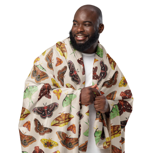 Moths Sherpa Blanket (Horizontal)