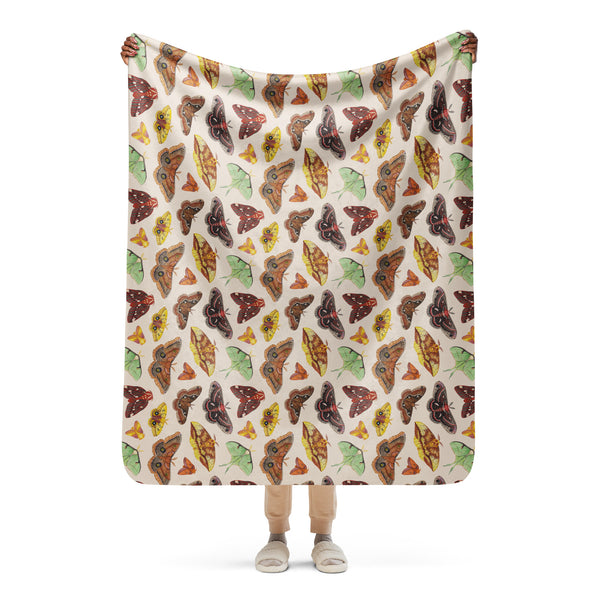 Moths Sherpa Blanket (Horizontal)