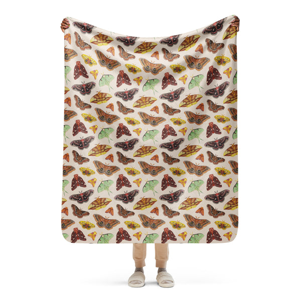 Moths Sherpa Blanket (Vertical)