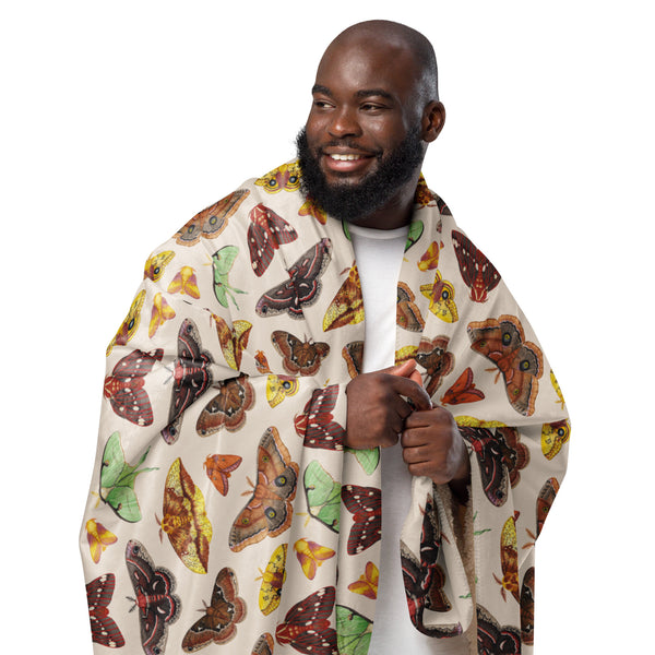 Moths Sherpa Blanket (Vertical)
