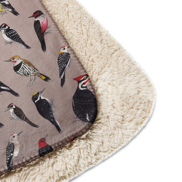 Woodpeckers Sherpa Blanket (Vertical)