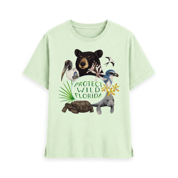 Pastel Green Printed T-shirt Front