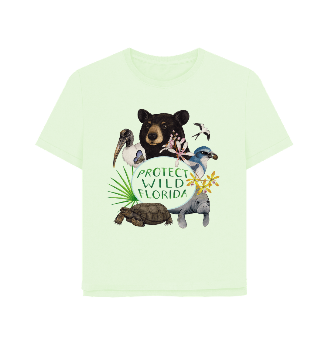 Pastel Green Protect Wild Florida Women's Style Relaxed Fit T-Shirt