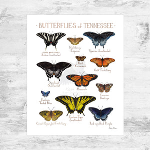 Tennessee Butterflies Field Guide Art Print Mini (8x10)