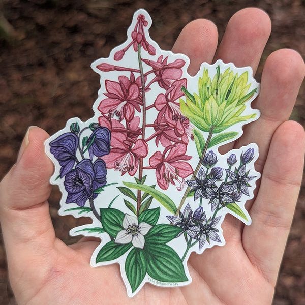Alaska Native Wildflower Bouquet (Anchorage Edition) Vinyl Sticker