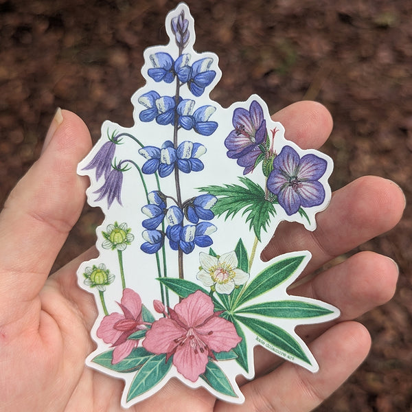 Alaska Native Wildflower Bouquet (Valdez Edition) Vinyl Sticker