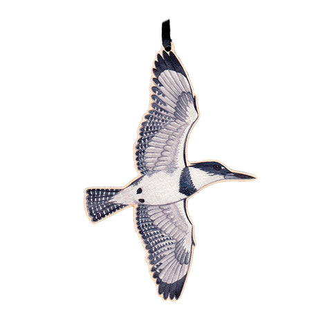 Belted Kingfisher (In Flight) Ornament