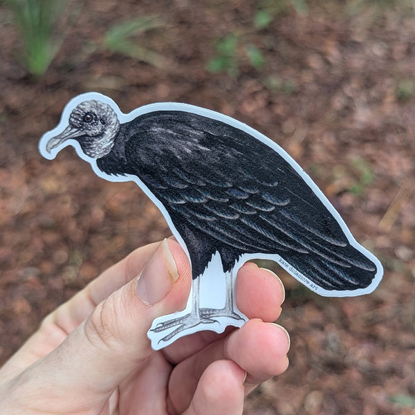 Black Vulture (Hunched) Vinyl Sticker