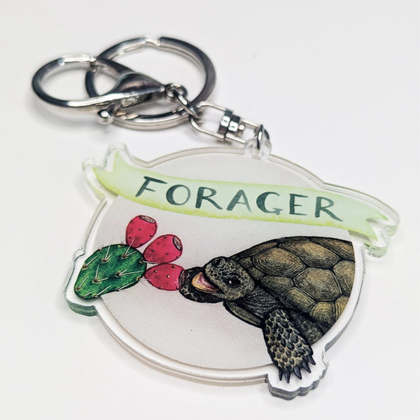 "Forager" Gopher Tortoise with Prickly Pear Keychain