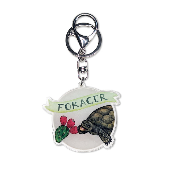 "Forager" Gopher Tortoise with Prickly Pear Keychain