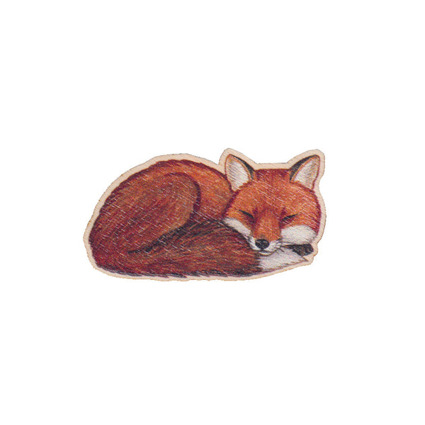 Red Fox Wooden Pin