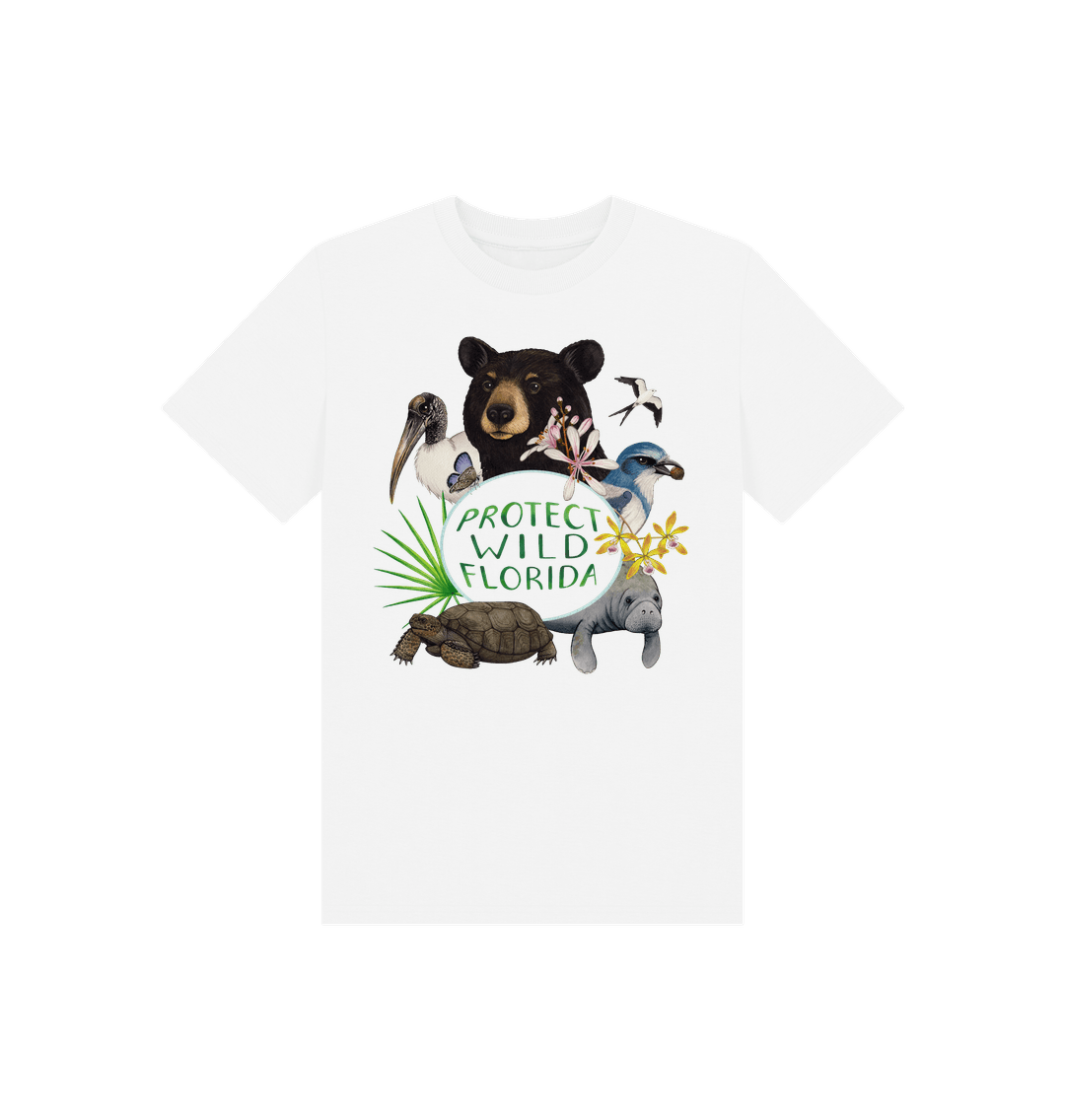 White Protect Wild Florida Kids T-Shirt