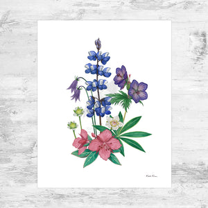 Alaska Wildflower Bouquet (Valdez Edition) Art Print