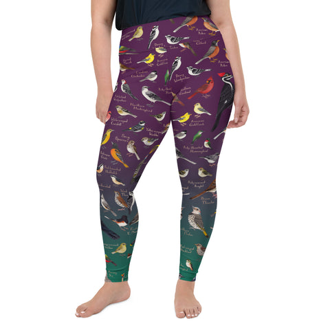 Pink-headed Warblers All-Over Print XS-XL Leggings – Kate Dolamore Art