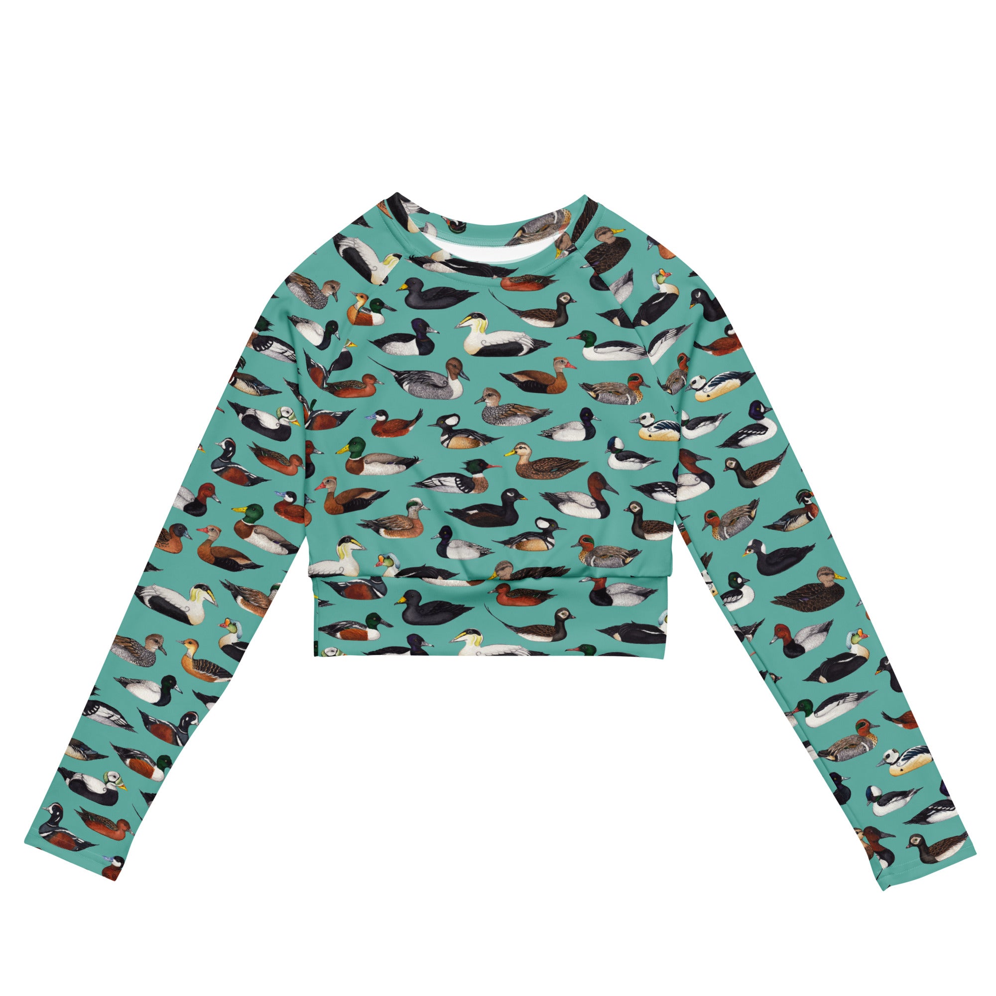 Ducks Recycled Long Sleeve Crop Top – Kate Dolamore Art