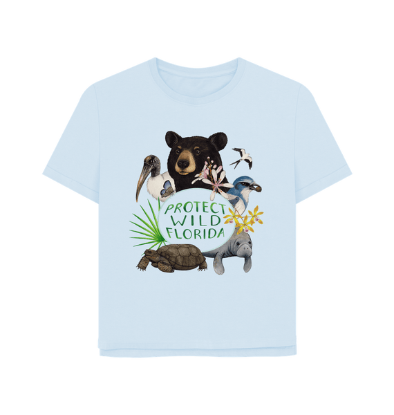 Sky Blue Protect Wild Florida Women's Style Relaxed Fit T-Shirt