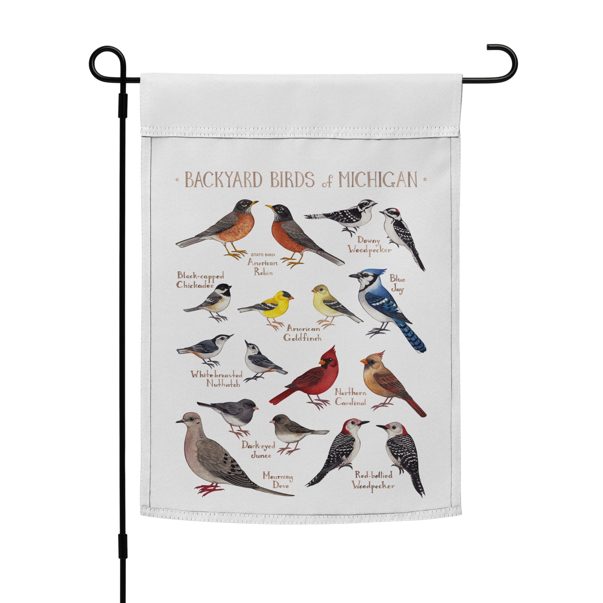 Backyard Birds of Michigan 12x17 Garden Flag – Kate Dolamore Art