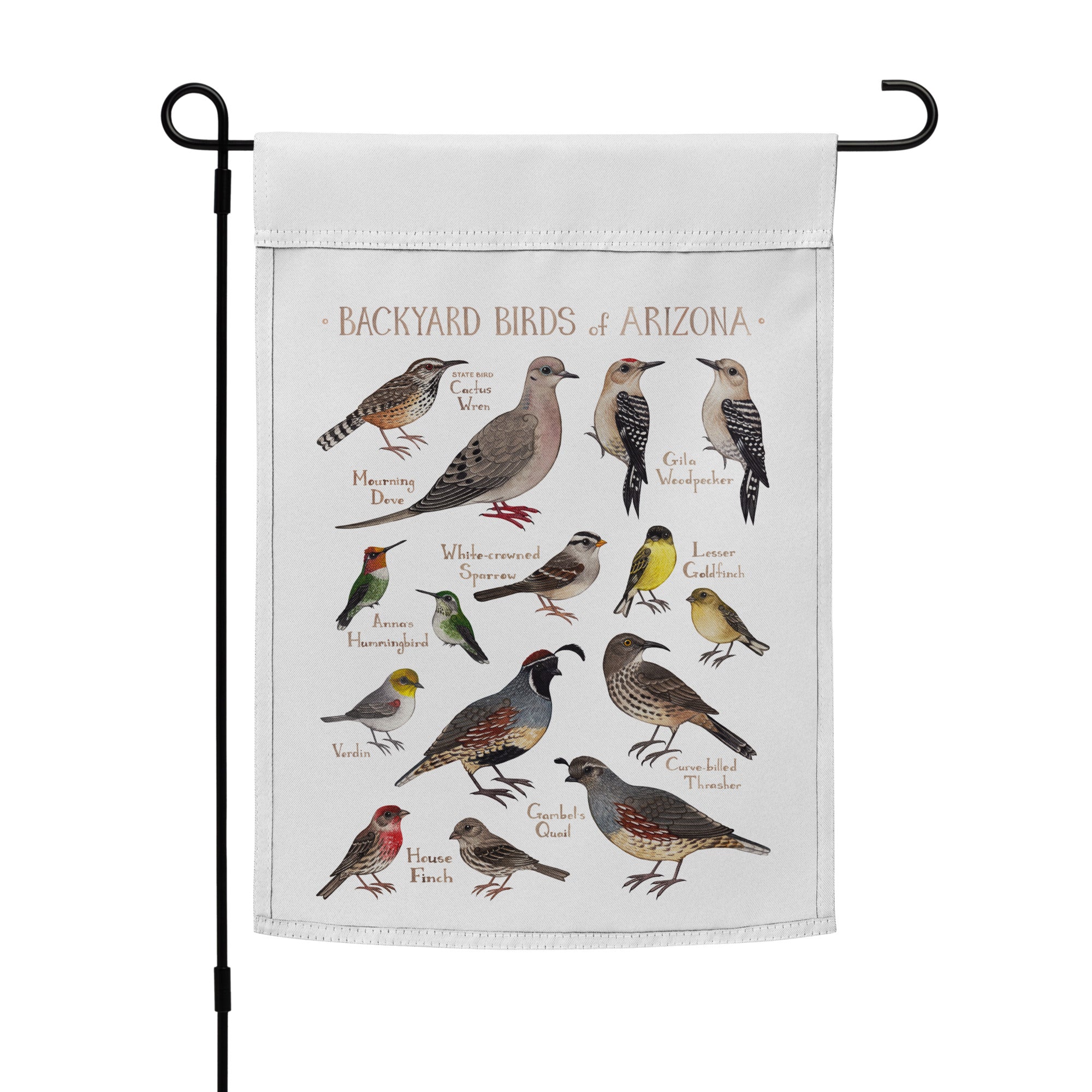 Backyard Birds of Arizona 12x17 Garden Flag – Kate Dolamore Art
