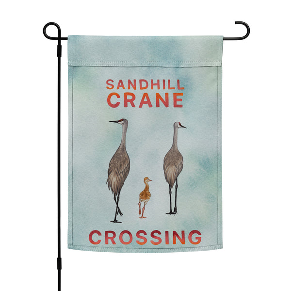 Sandhill Crane Crossing 12x17 Garden Flag