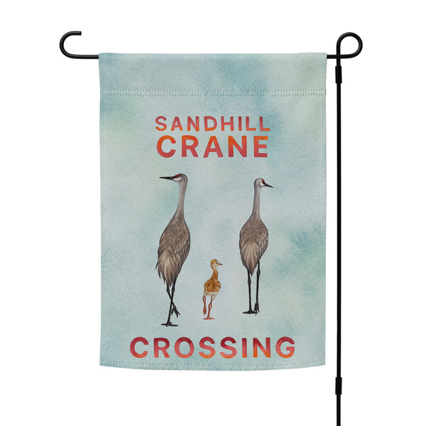 Sandhill Crane Crossing 12x17 Garden Flag