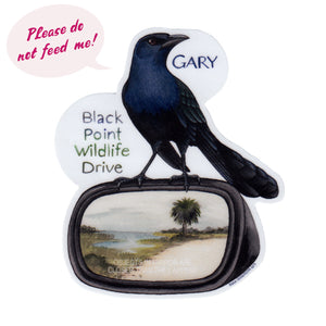 Gary the Grackle of Black Point Drive Vinyl Sticker