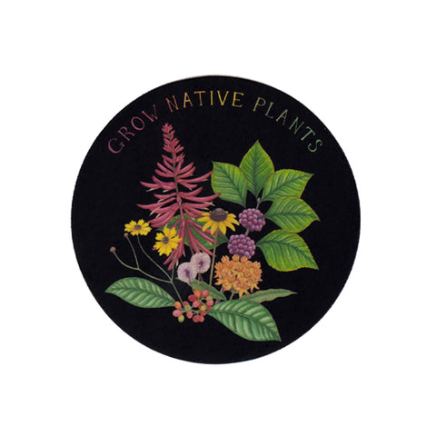 Florida "Grow Native Plants" 3" Black Vinyl Sticker