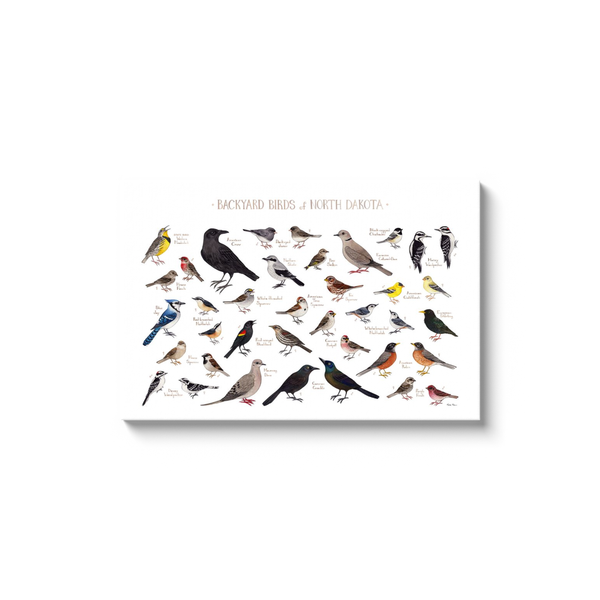 North Dakota Backyard Birds Ready to Hang Canvas Print