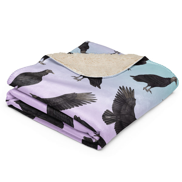 Black Vultures Sherpa Blanket (Horizontal)