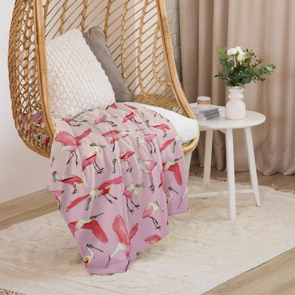 Roseate Spoonbills Sherpa Blanket (Vertical)