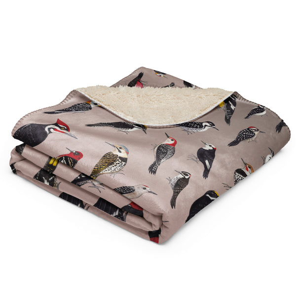 Woodpeckers Sherpa Blanket (Horizontal)
