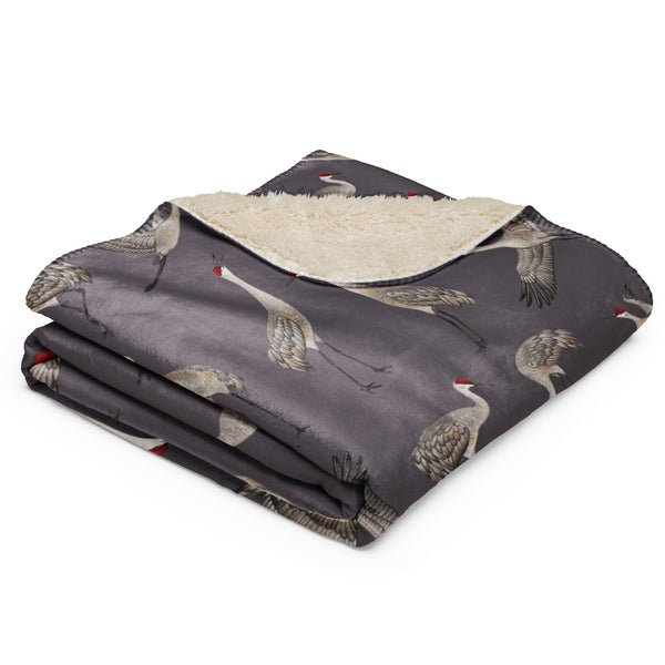Sandhill Cranes Sherpa Blanket (Vertical)