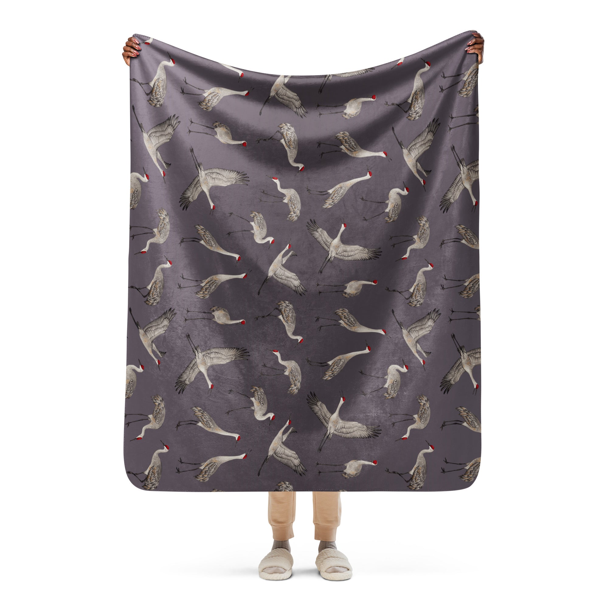 Sandhill Cranes Sherpa Blanket (Horizontal)
