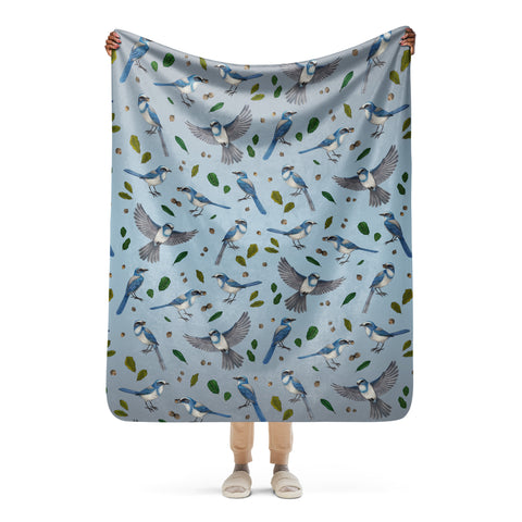 Florida Scrub-Jay Sherpa Blanket (Vertical)