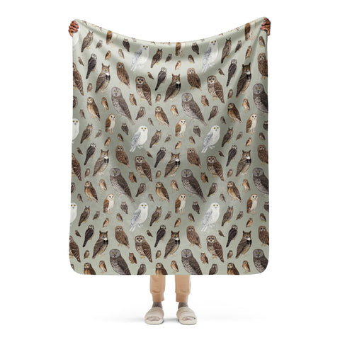 Owls Sherpa Blanket (Vertical)