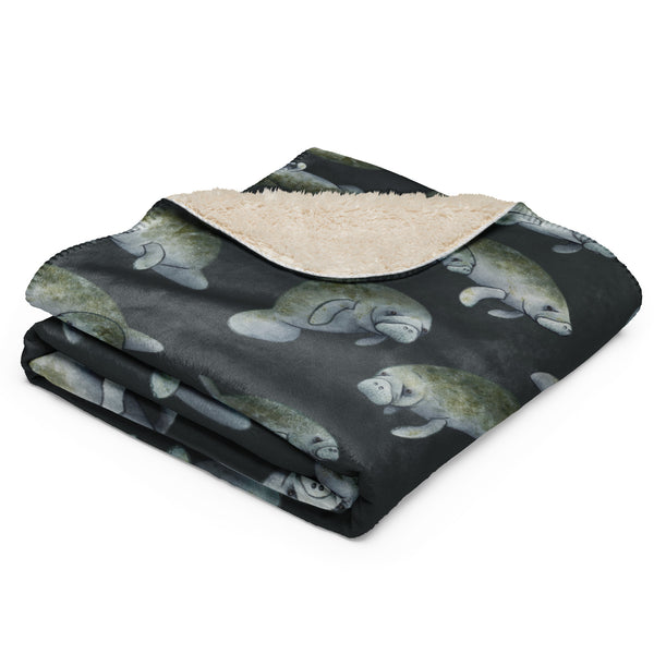 Manatees Sherpa Blanket (Horizontal)